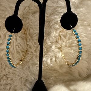 JUICY COUTURE TURQUOISE HOOP EARRINGS